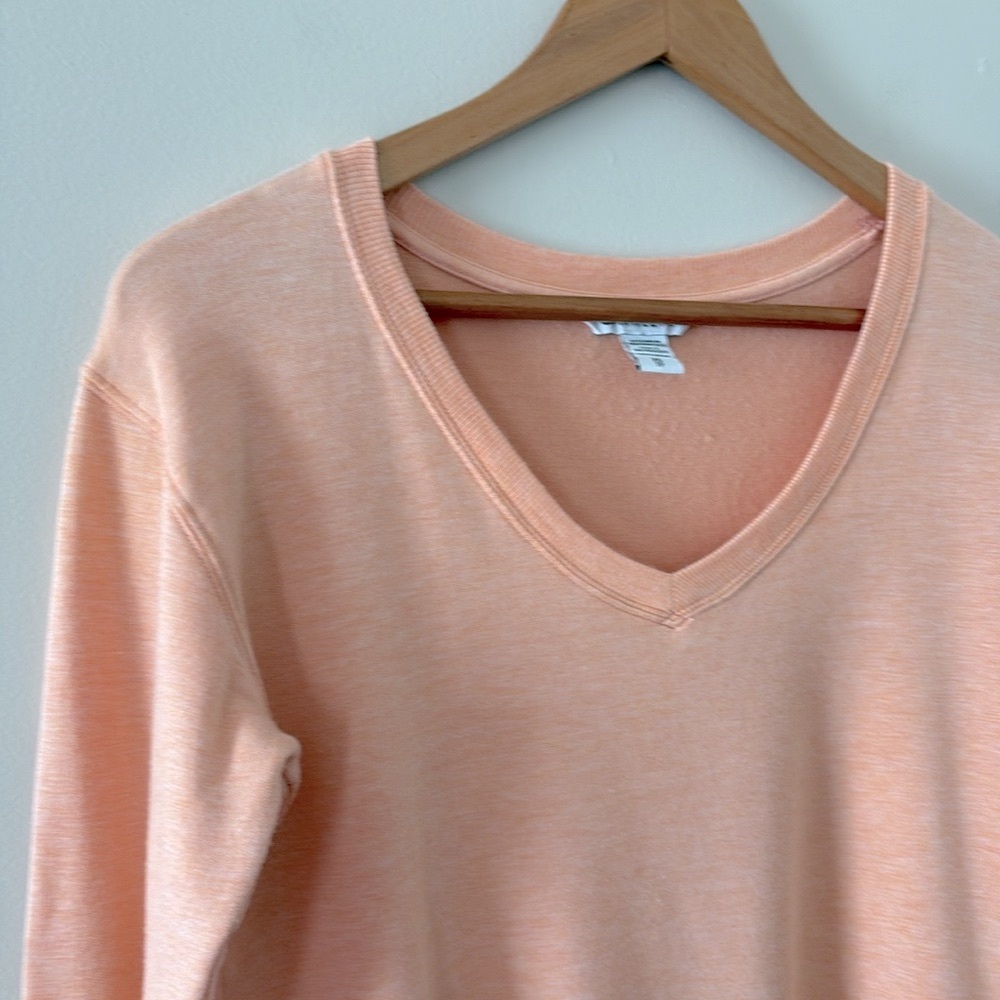 Athleta Sunrise V-Neck Sweatshirt Long‎ Sleeve Peach Heather Size XS - Picture 9 of 12